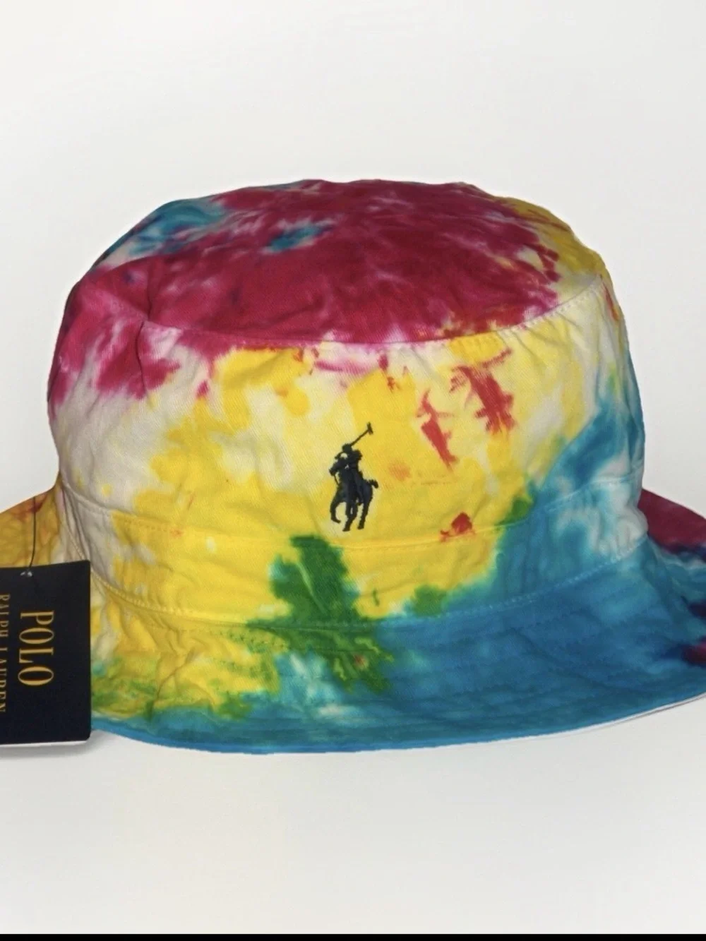 Ralph Lauren Tie-Dye Bucket Hat - Yellow Blue Pink Green
